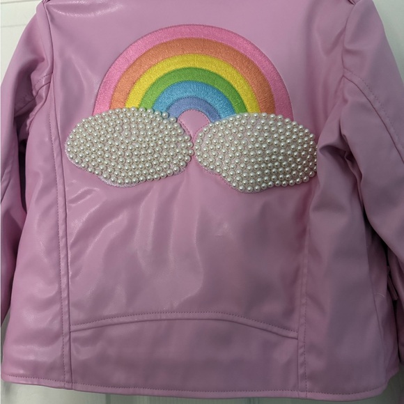 Lola + The Boys Pink Jacket with Rainbow and Pearls - Picture 4 of 10